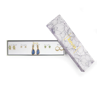 Modern Coastal Glass Drop Earring Set