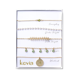 Celestial Charm and Crystal Drop Bracelet Set
