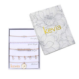 Celestial Charm and Crystal Drop Bracelet Set