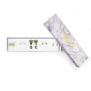 Green Drop Stone Earring Set