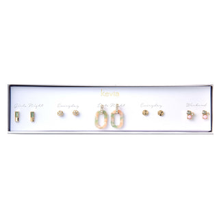 Pink and Mint Green Post Earring Set