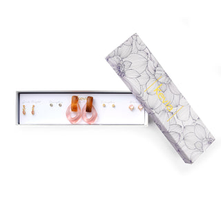 Sunset Acrylic Hoop and Crystal Earring Set