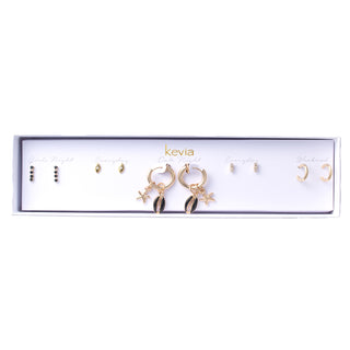 Coastal Charm Hoop and Stud Earring Set