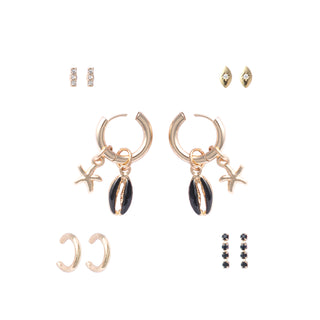 Coastal Charm Hoop and Stud Earring Set