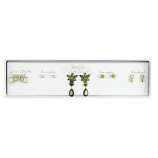 Green Drop Stone Earring Set