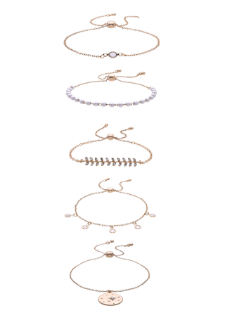 Celestial Charm and Crystal Drop Bracelet Set