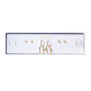Mixed Metal Link Earring Set
