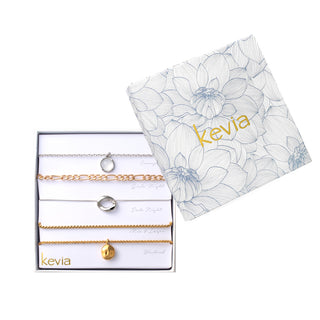 Liquid Metal and Link Chain Necklace Set