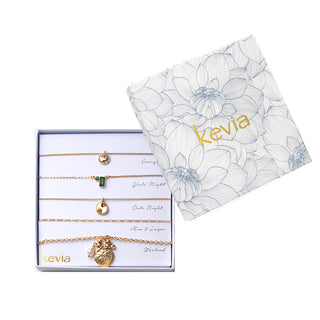 Golden Star Charm Necklace Set