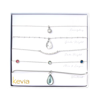 Blue Topaz Teardrop Necklace Set