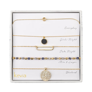 Faceted Rondelle Accent Necklace Set