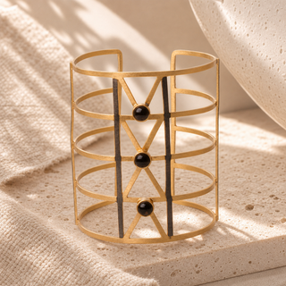 Art Deco Geometric Cuff Bracelet - lifestyle 1