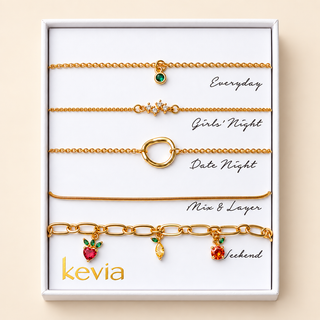 Fruit Charm and Link Bracelet Set
