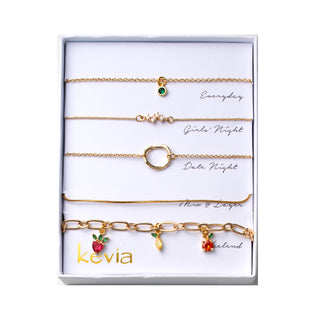 Fruit Charm and Link Bracelet Set