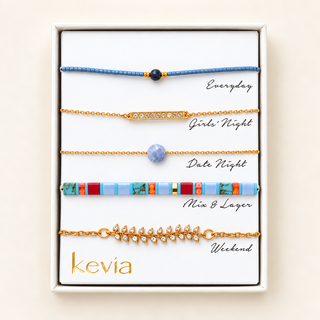 Periwinkle Blue Mosaic Bracelet Set