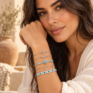 Southwestern Silver and Turquoise Bracelet Collection