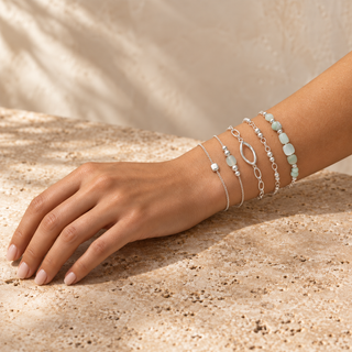 Seafoam Tumbled Stone Bracelet Set
