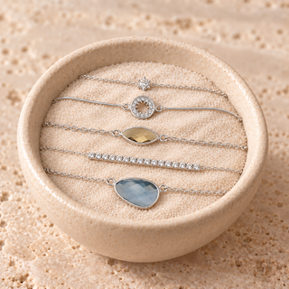 Multi-Faceted Stone Bracelet Set