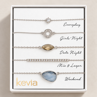 Multi-Faceted Stone Bracelet Set