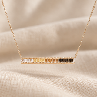 Vita Amber Ombre Gemstone Bar Necklace
