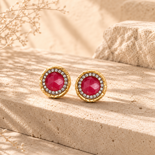 Nouveau Radiant Gold Stud Earrings