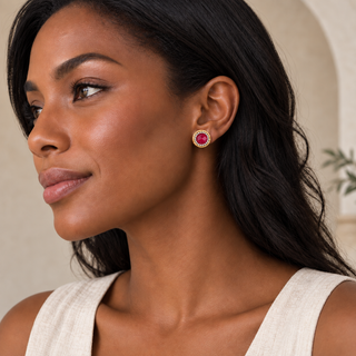 Nouveau Radiant Gold Stud Earrings