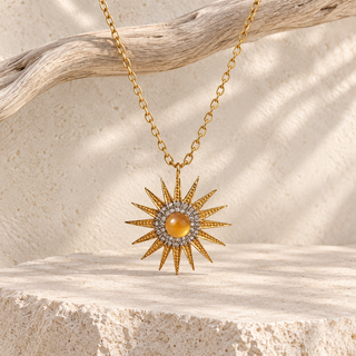 Nouveau Sunburst Pendant Necklace