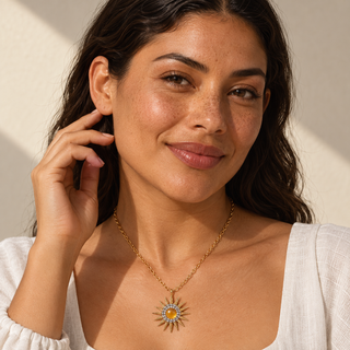 Nouveau Sunburst Pendant Necklace
