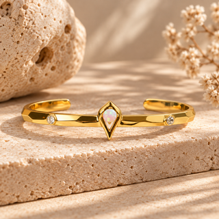 Ophelia Opal & Crystal Gold Cuff Bracelet