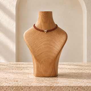 Ophelia Leather Choker Necklace with Opal & Crystal Charm