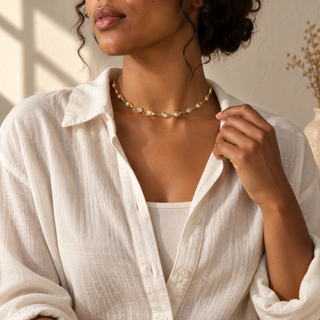 Ophelia Opal Geometric Link Choker Necklace