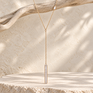 Vita Lariat Necklace with Bar Pendant