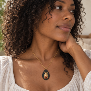 Ecologica Carnelian Beetle Horn Pendant Necklace