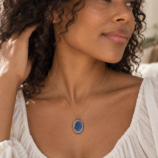 Ecologica Druzy Natural Stone Oval Necklace