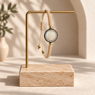 Vie Boheme Pearl & Cream Macrame Bracelet