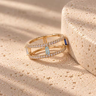 Vita Shiny Gold Double Band Ring