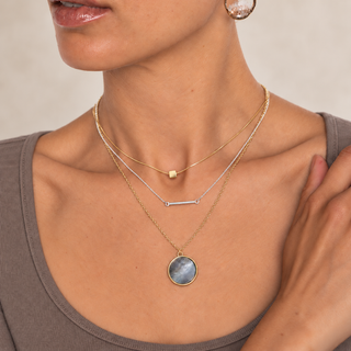 Minimalist Gold & Mother-of-Pearl Necklace Set