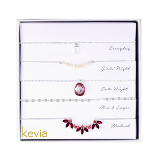 Pink & Silver Theme Necklace Box Set