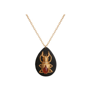 Ecologica Carnelian Beetle Horn Pendant Necklace