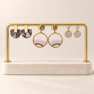 Mixed Texture Gold Earring Set