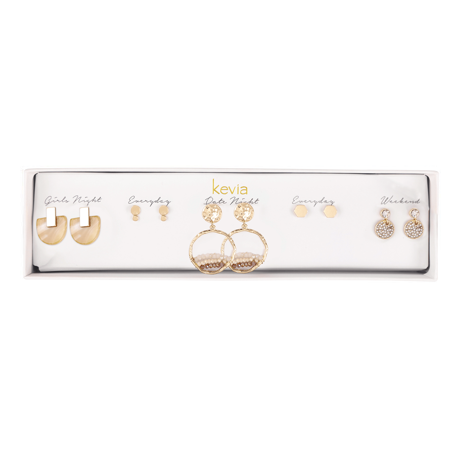 Natural Stone Drop Earring Set