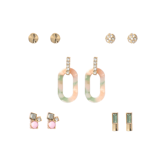 Pink and Mint Green Post Earring Set