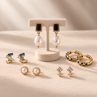 Pearl Drop & Hoop Earring Set - main product image