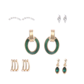 Inlaid Malachite Knocker Earring Set