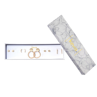 Hammered Disc and Blush Beaded Hoop Earring Set