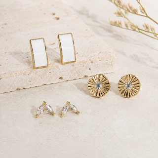 Ivory and Gold Earring Set - main product image