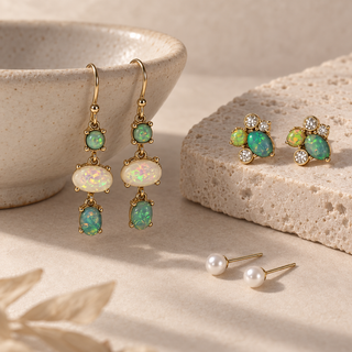 Opalescent Layered Gemstone Earring Set - main product image