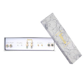 Opalescent Layered Gemstone Earring Set