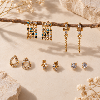 Champagne and Citrine Fringe Sparkle Earring Set - main product image