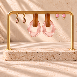 Sunset Acrylic Hoop and Crystal Earring Set